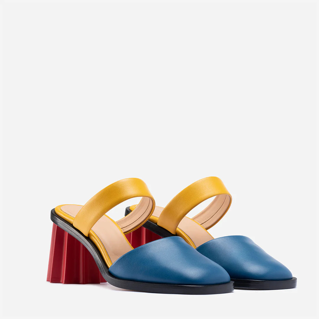 Pleated Heel Mule - Multicolor